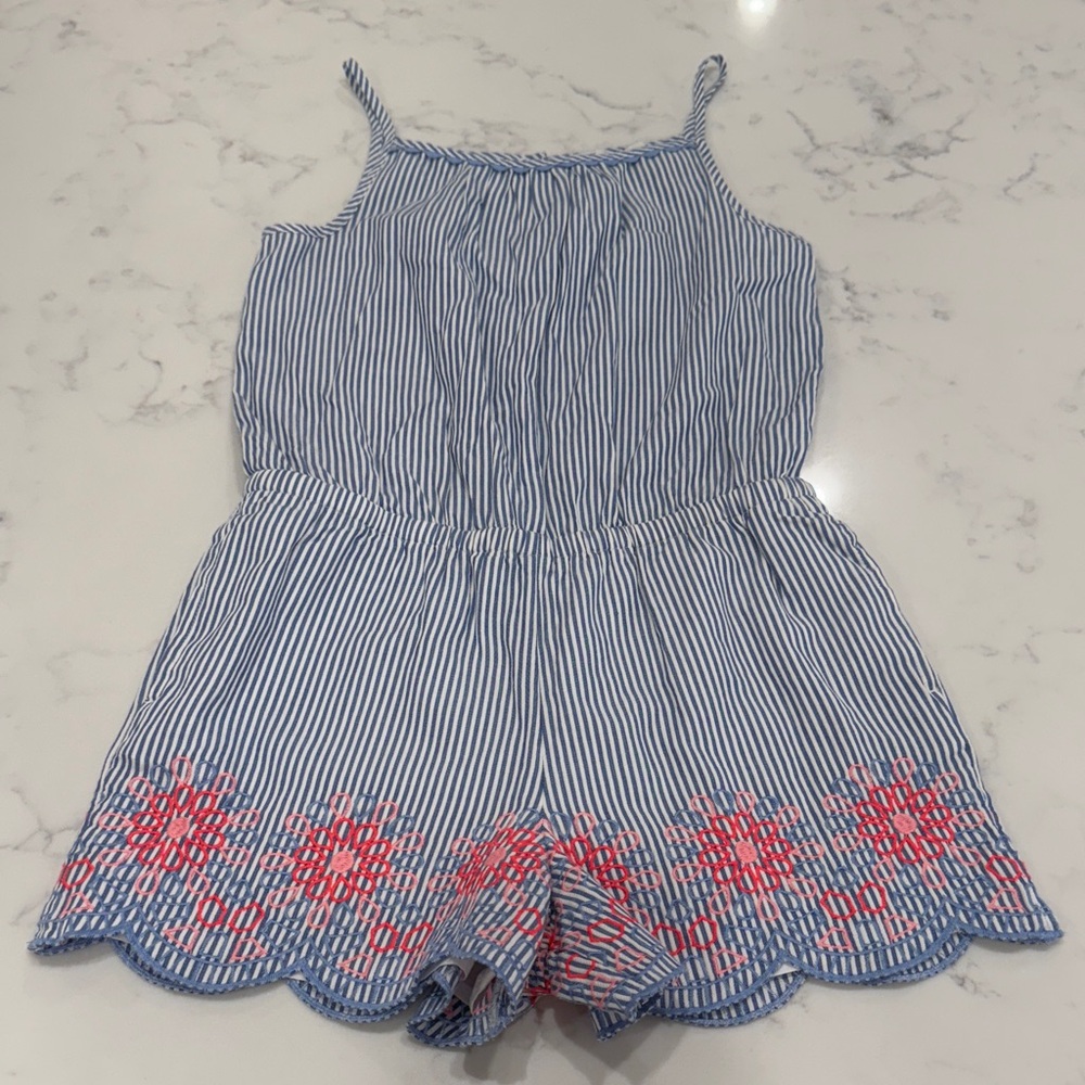 Vineyard Vines Girls Blue and Pink Romper